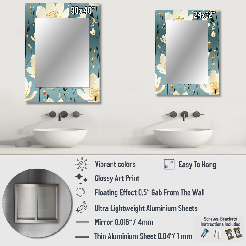 Motif floral Dunbarton Essence Petals Blooms, 32 po x 24 po