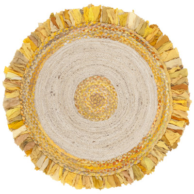 Abhay Hand Woven Jute, Cotton Rug