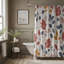 Rideau de douche standard 1 pièce Dozia Freeform Flowers-719918603