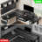 Adjustable Height L-shaped Standing Desk With Led Lights & Power Outlet, With Storage-542339615