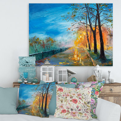 «Evening on Autumn Road», peinture sur toile
