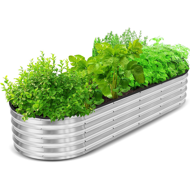 6x2x1 ft Galvanized Lightweight Raised Garden Bed: Effortless Assembly for Bountiful Outdoor Planting, Silver