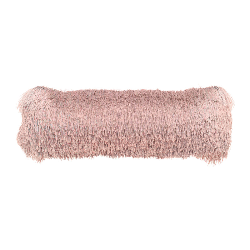 Fiesta Shag Throw Pillow, 14" x 24", Blush