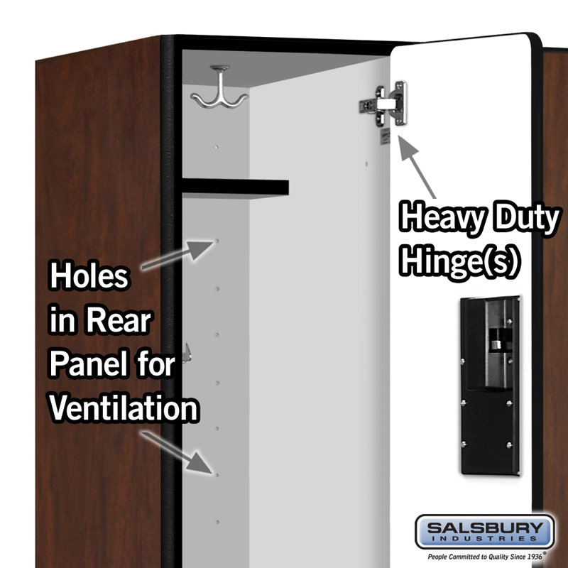 Mahogany 2-Tier 6-Door Wood Locker with Black Base