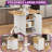 Folding Drop Leaf Kitchen Island Cart With 10 Gallon Trash Can Storage Racks Cabinet & Power Outlet