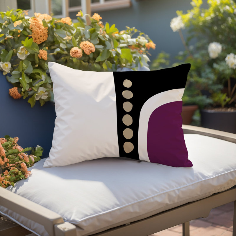 Coussin lombaire réversible intérieur / extérieur Sofi Minimalist, H 14 po x l 20 po, Mauve