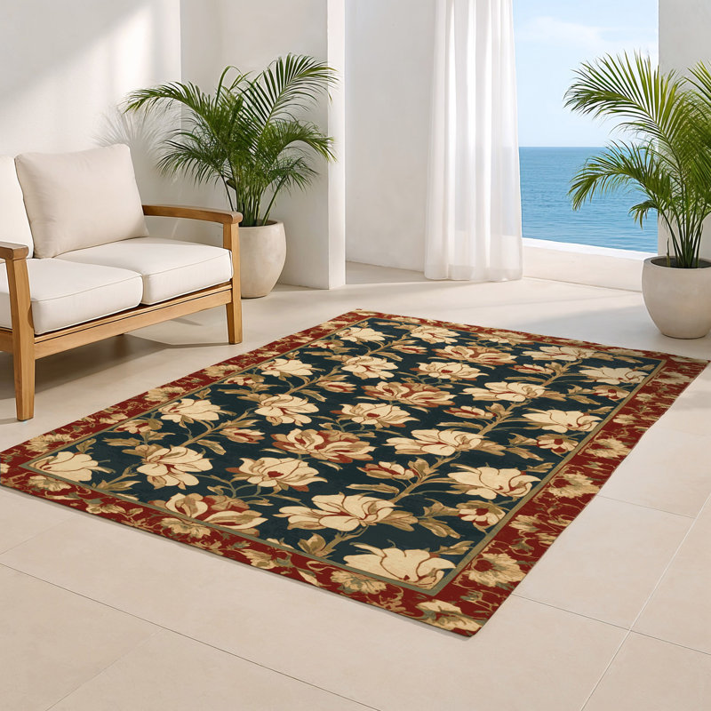 Tapis noir intérieur et extérieur ArtDeco, Rectangle 4pi x 6 pi