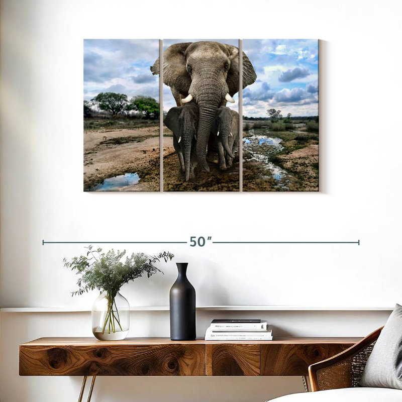Safari Elephants, 24" H x 38" W