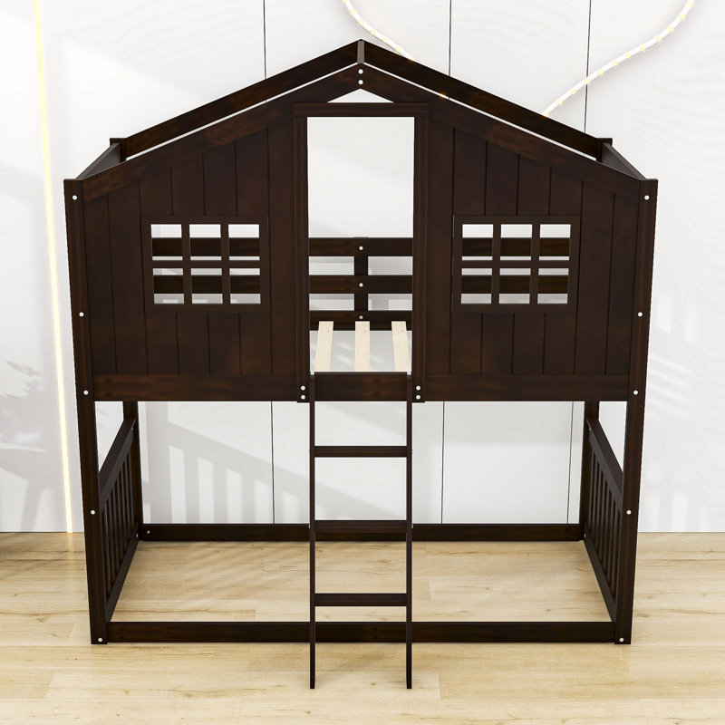 Ronquillo Kids Twin Over Twin Bunk Bed, Espresso