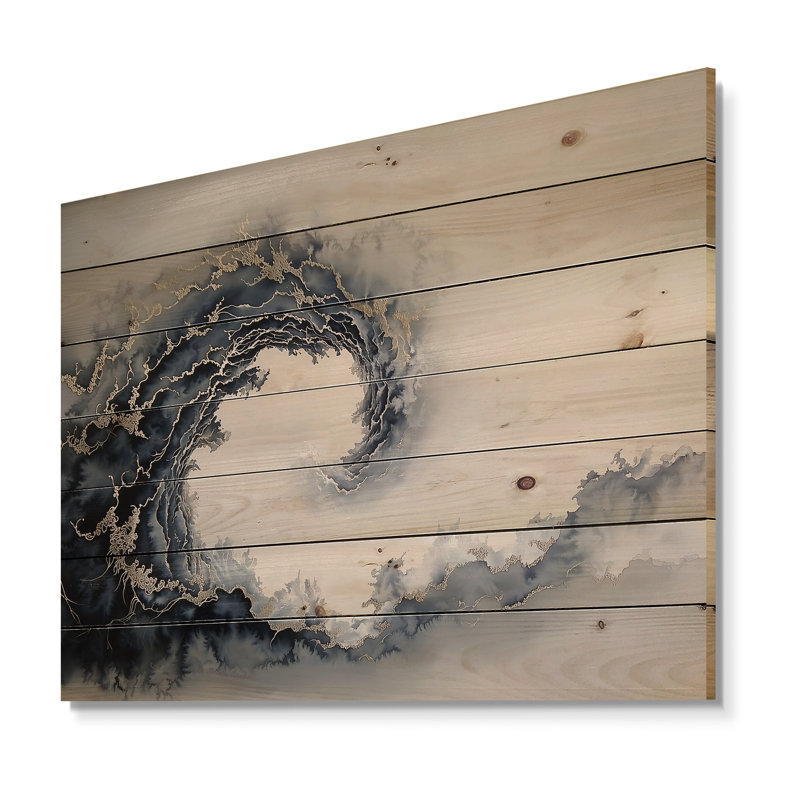 Vortex cosmique I - Décoration murale en bois côtier sur bois de pin naturel, H 10 po x l 20 po