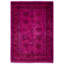 Overdyed Hand-Knotted Wool Modern-Contemporary Purple Area Rug 4' 1" x 6' 0"