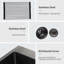 Évier de cuisine encastrable 30 po - évier de cuisine encastré noir encastré 30 po x 18 po x 10 po noir de calibre 16