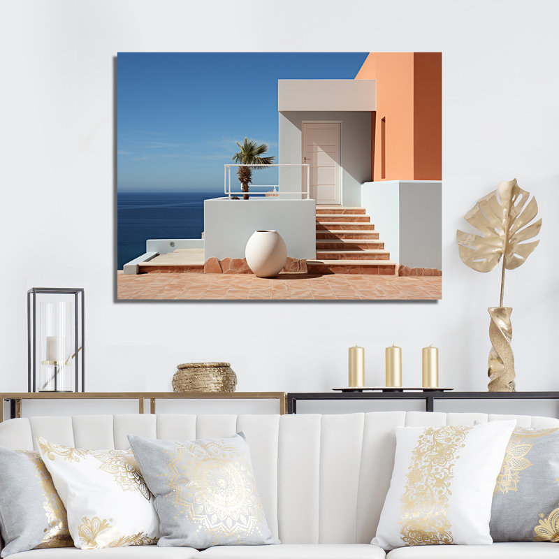«Coastal Dream White House Retreat II», reproduction sur toile, H 30 po x l 40 po x P 1,5 po, Toile tendue