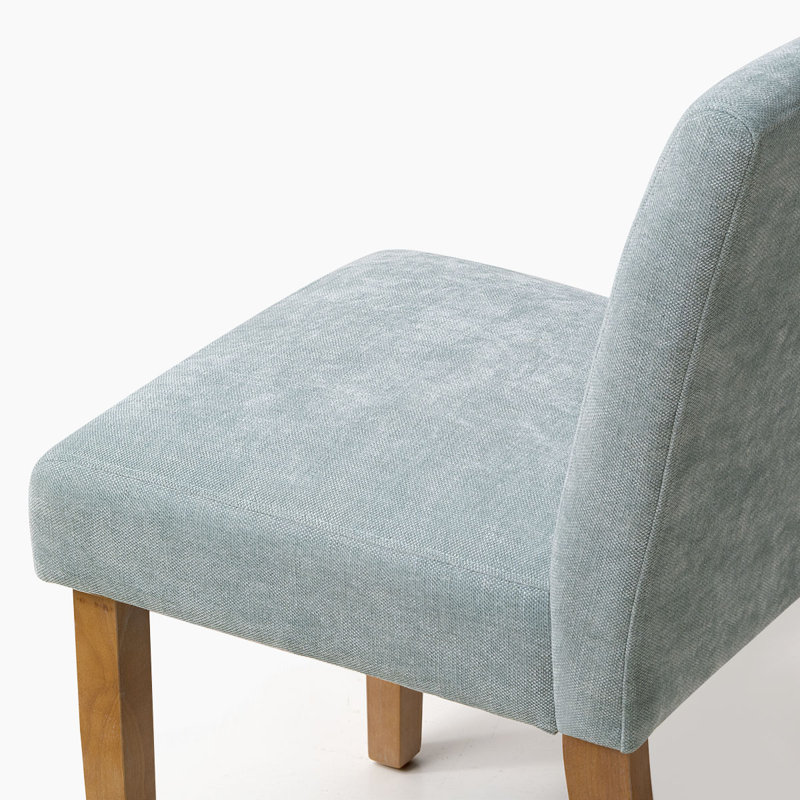 Chaises de salle à manger rembourrées en bois massif à hauteur d'assise 18,5 po, Bleu clair