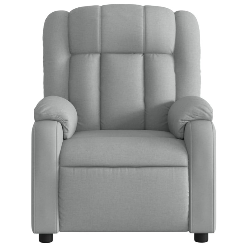 vidaXL Massage Recliner Chair, Adjustable, Light Gray Polyester, Power