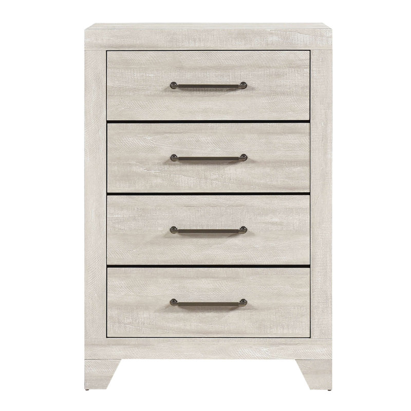 Commode de rangement contemporaine 4 tiroirs en bois pour chambre à coucher 1 pièce