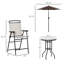 Ensemble de mobilier de patio 4 pièces, 2 chaises pliantes, parasol à angle réglable, table de salle à manger en verre trempé texturé Wave-595807876