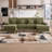 Corduroy U-shaped Double Chaise Sectional Sofa-150158193