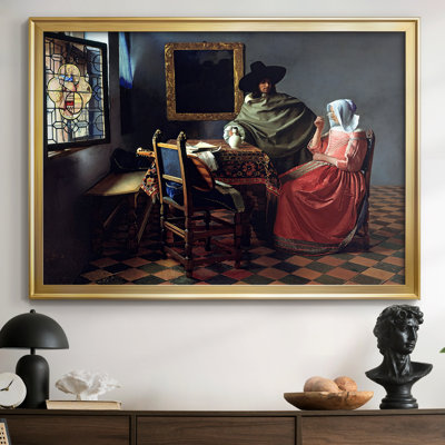 Le verre de vin -Johannes Vermeer-Toile tendue avec châssis-c. 1660