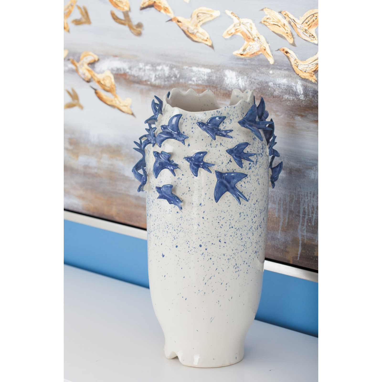 Euphemia Ceramic Floor Vase, 18" H x 11" W x 11" D