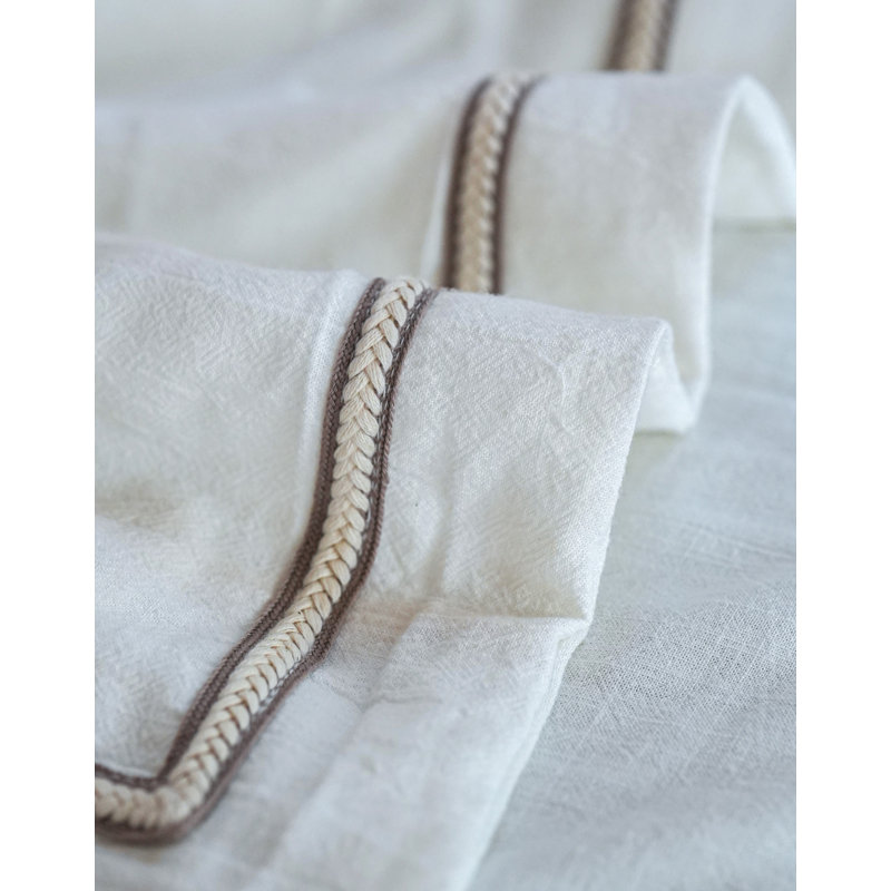 Ensemble de housse de couette en lin Manjusaka Tencel avec taie d'oreiller - Qualité supérieure et naturel, Blanc