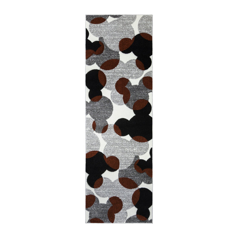 Handmade Red and Gray Geometric Tufted Kids Runner Rug