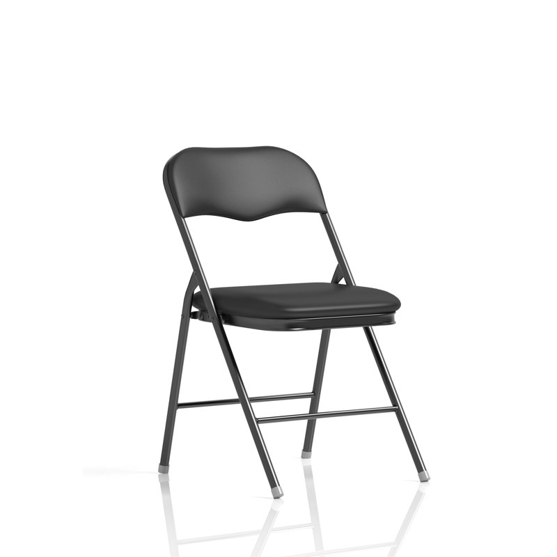 Polyurethane Conference Chair Folding Chair, Black