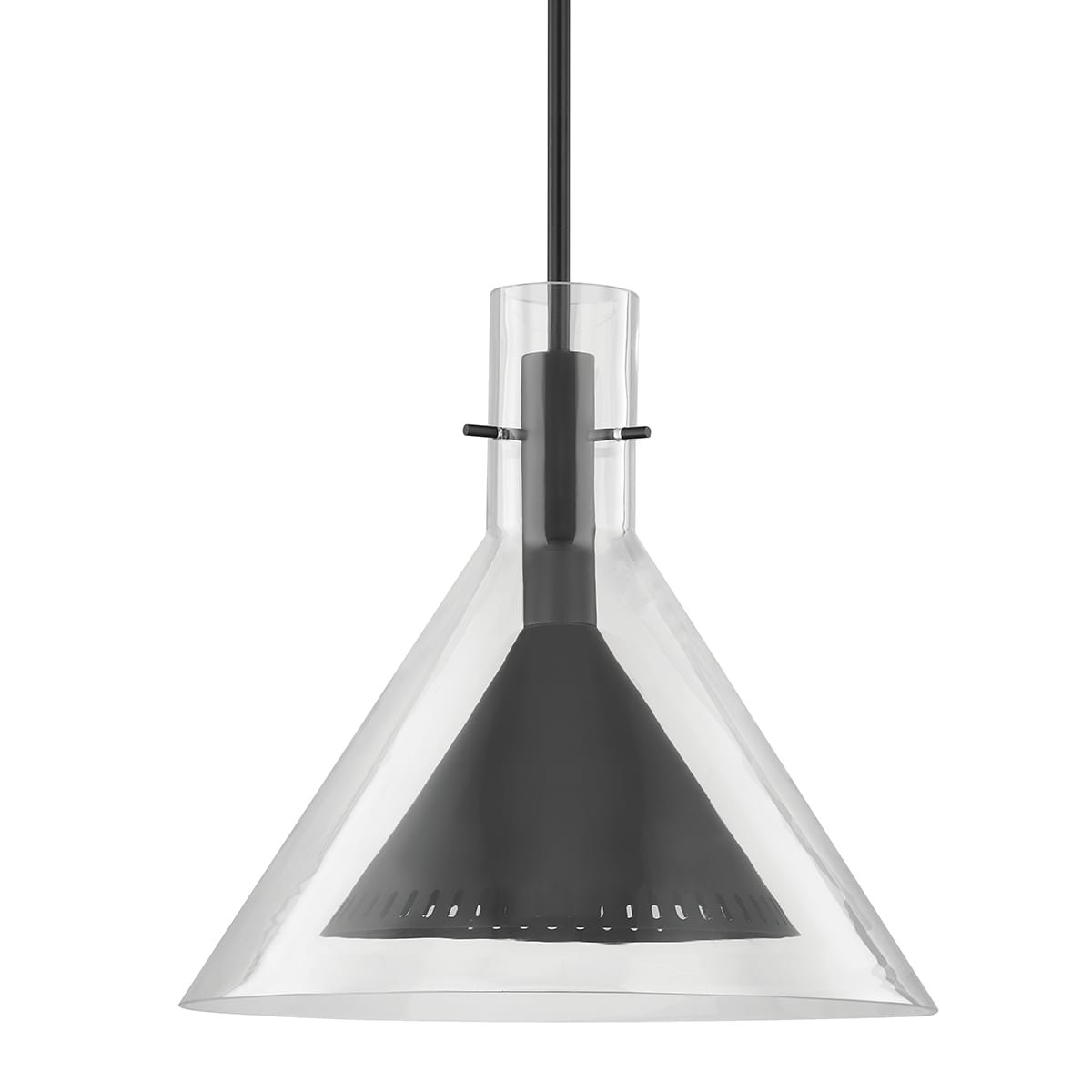 Breathe Single Light Glass Iron Dimmable Pendant, 20" H