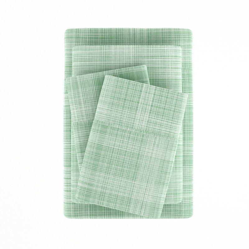 Twin Green Microfiber Forest Print Bedding Set
