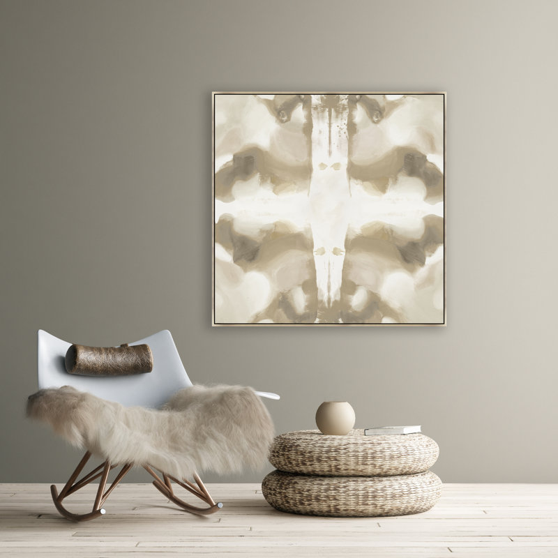 «Decalcomanie I» par Giselle Kelly, peinture sur toile, H 41,5 po x l 41,5 po x P 1,5 po, Image gel brossé