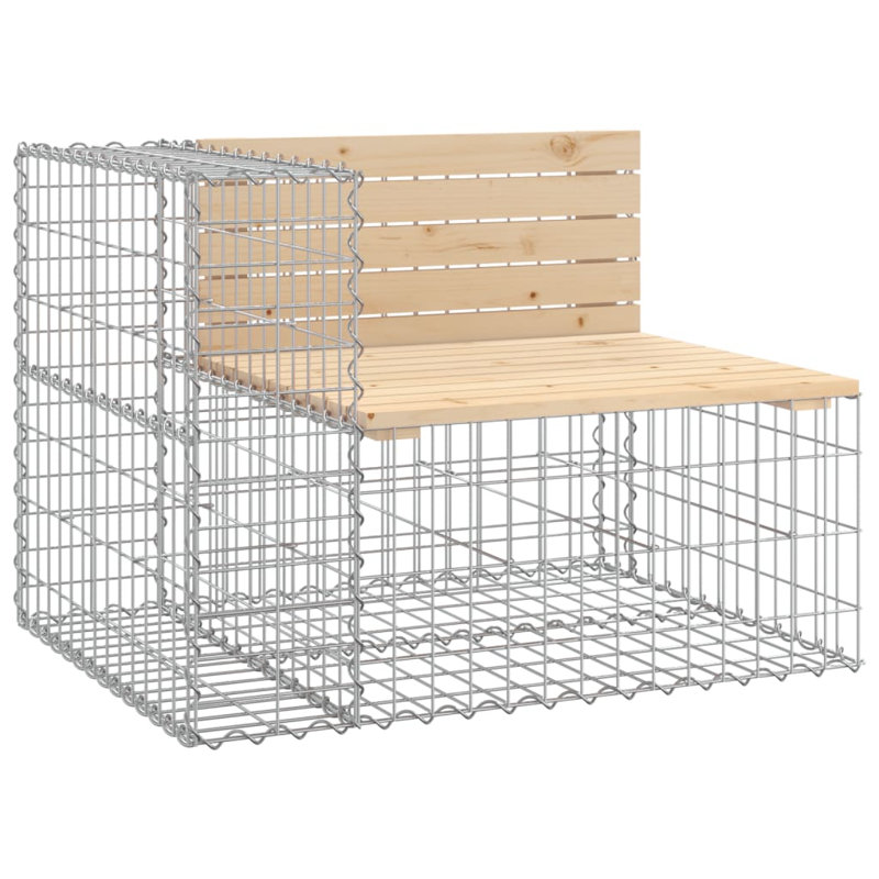 Banc de jardin Yanairis, H 36,2 po x l 28 po x P 25,8 po, Pin naturel
