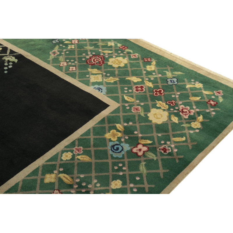 Wool Area Rug in Green/Black/Yellow/Blue
