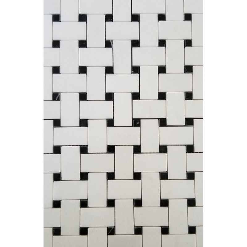 Basketweave 1" x 2" Marble Mosaic Tile