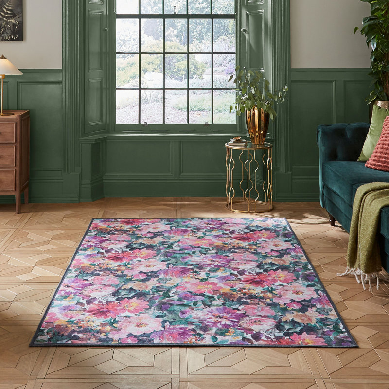 Clarke & Clarke Floral Area Rug, Orange, Rectangle 185 x 290 cm