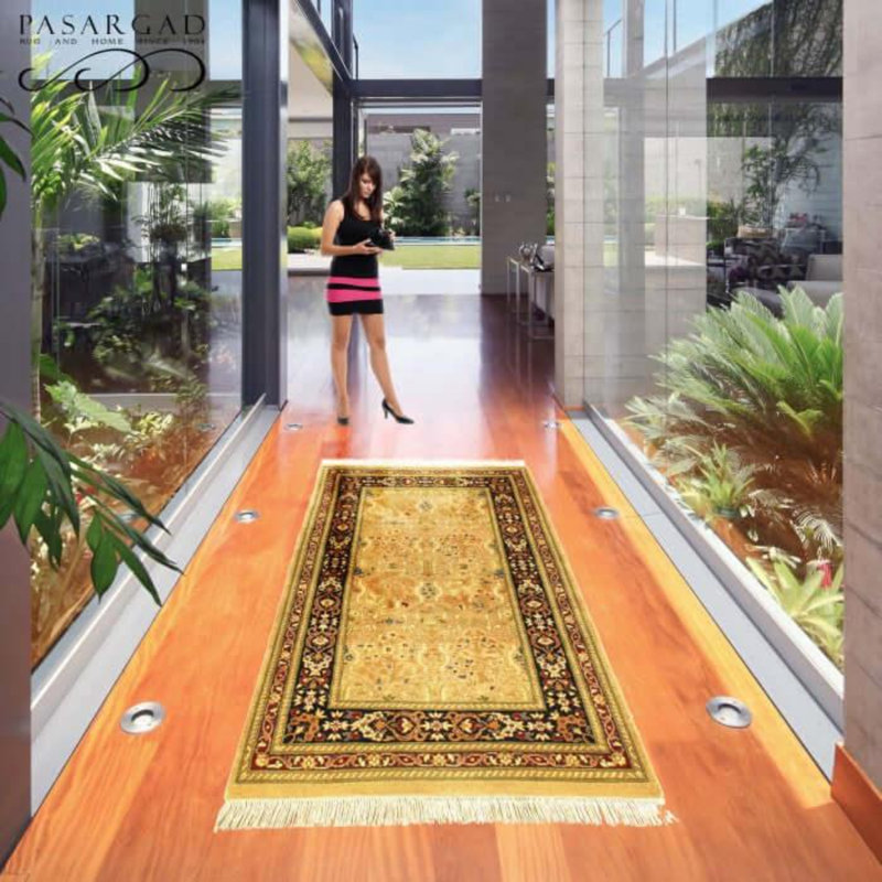 Tapis beige en laine / coton noué à la main de style oriental Narada 2 pi x 4 pi