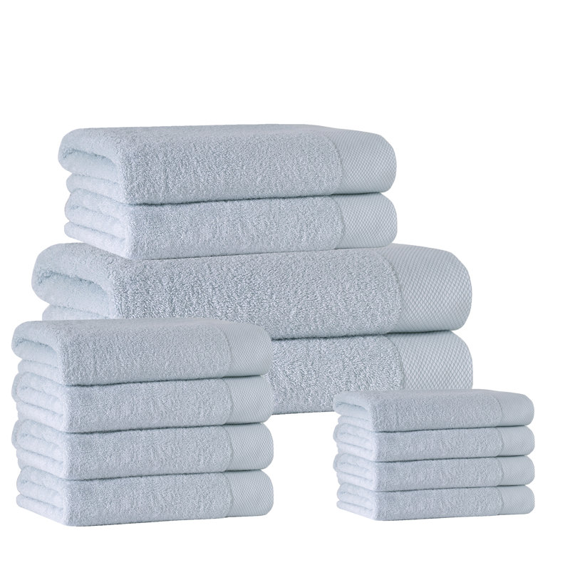 Ensemble de serviettes en coton turc 12 pièces Marcial, Aigue-marine