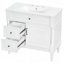 Meuble-lavabo autoportant de 36 pouces avec lavabo en céramique, tiroir rabattable, tablette réglable et structure en bois d'hévéa durable-129184425