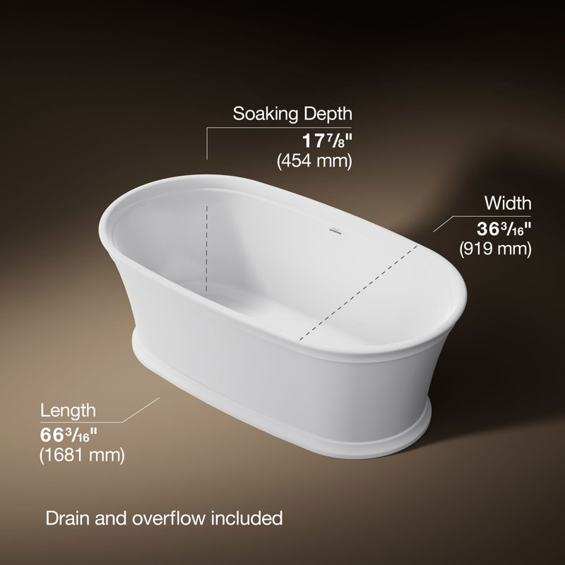 Memoirs® 66" x 36" Freestanding Soaking Bathtub