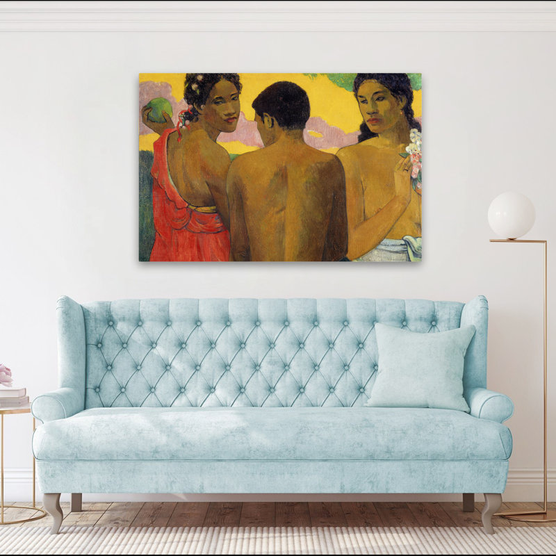 Trois tahitiens - musée post-impressionniste, H 40 po x l 60 po