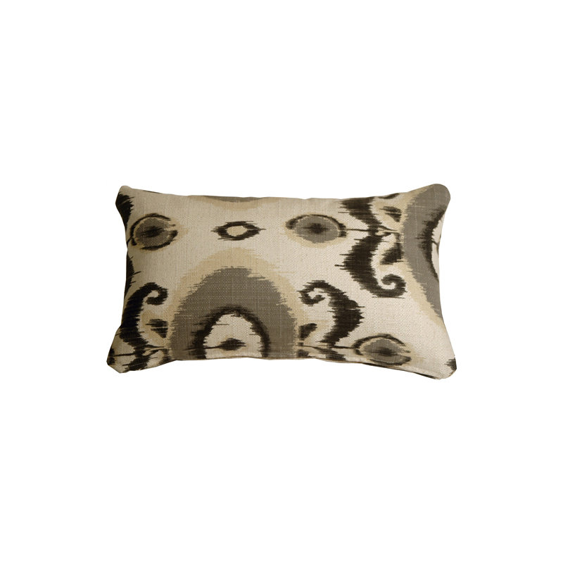 Bold Ikat Lumbar Pillow, Gray