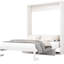 Lit escamotable double pleine grandeur, lit escamotable de 61,5 po avec armoire pour bureau, parfait pour la chambre d'amis, bureau, bureau, blanc