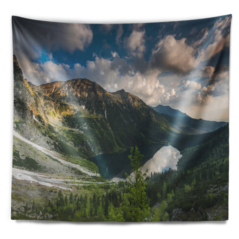 Paysage d'été à la tapisserie des Tatras polonaises, H 32 po x l 39 po