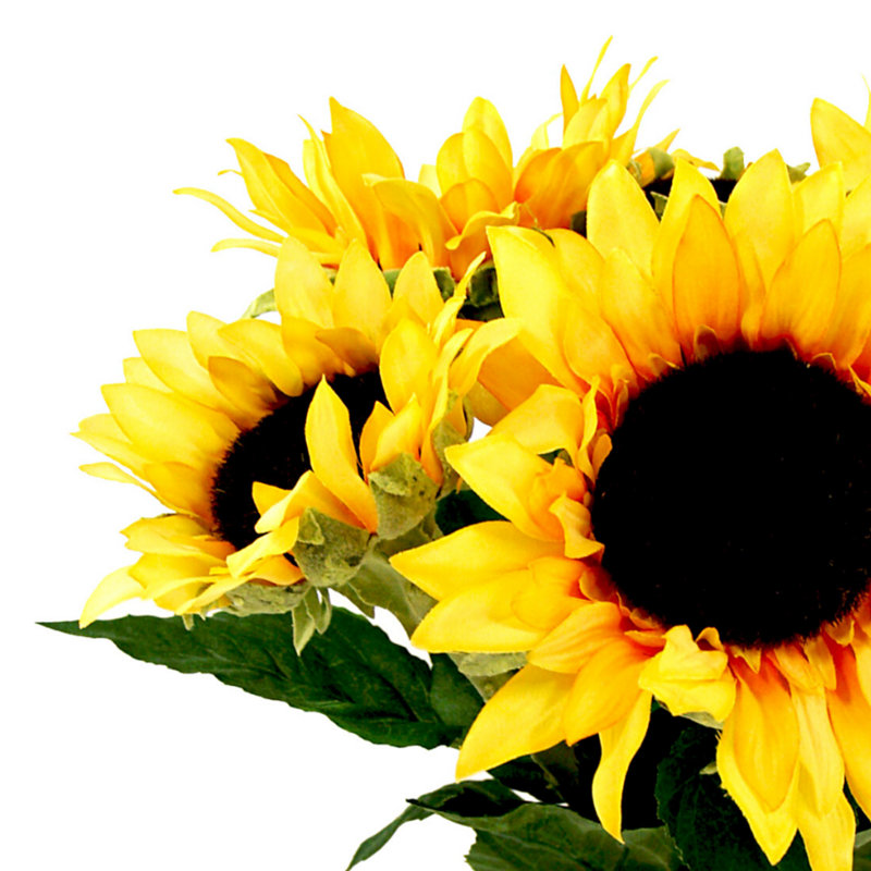 Arrangement floral tournesol en pot Mason