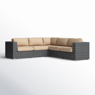 Ana Fully Assembled Patio Sectional With Cushions