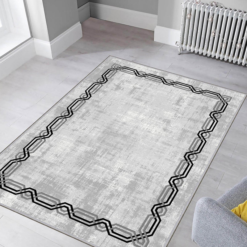 Stylish Hall Carpet 2.6 x 9.8 Feet - 100% Polyester, 0.04 in Pile Height | Antibacterial, Non-Slip PVC Felt Dot Underside | Machine Washable, 3D Digital Print | Perfect for Home Entryways & Living Spaces