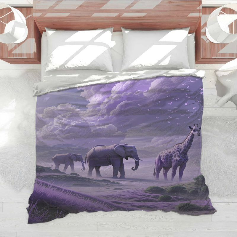 Édredon mauve Savannah, Lit simple