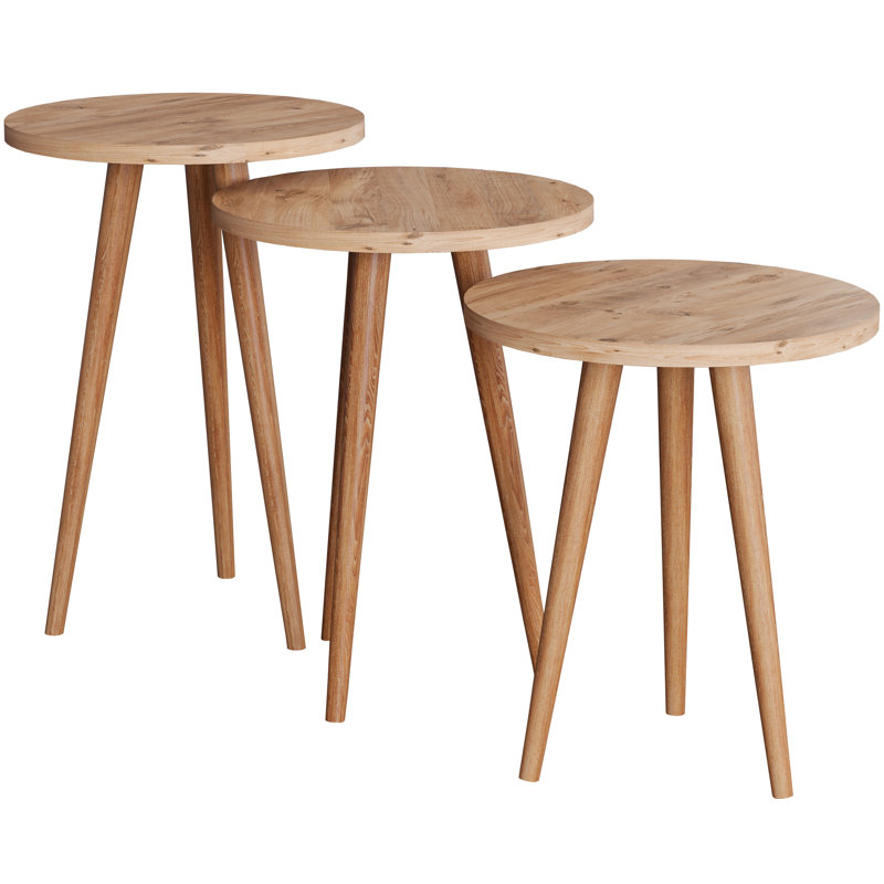 Harney End Table, Oak Wood