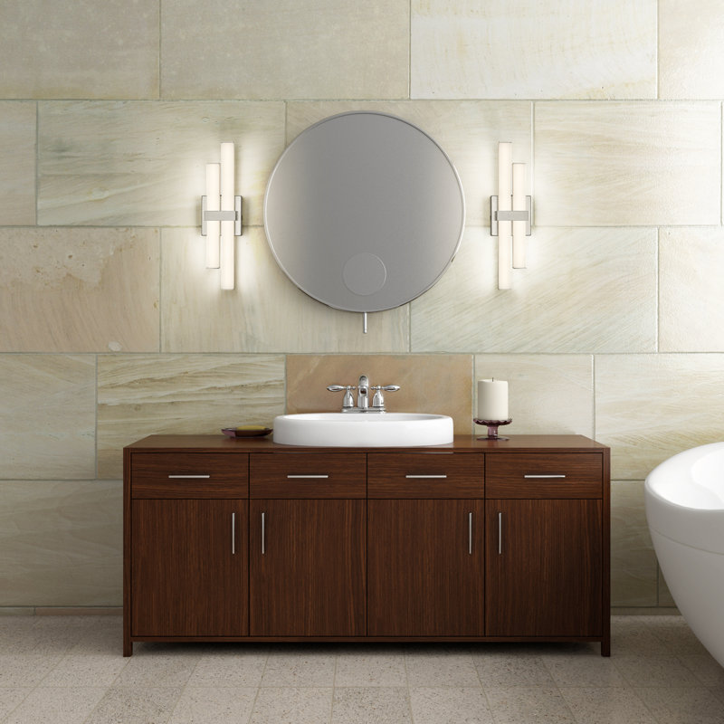 Brinli 2 - Light Dimmable LED Vanity Light, Brushed Nickel