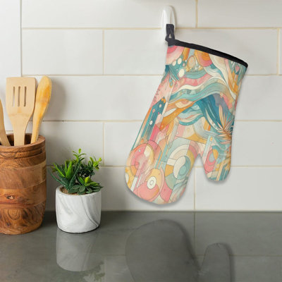Pastel Waves Oven Mitt Cotton Twill