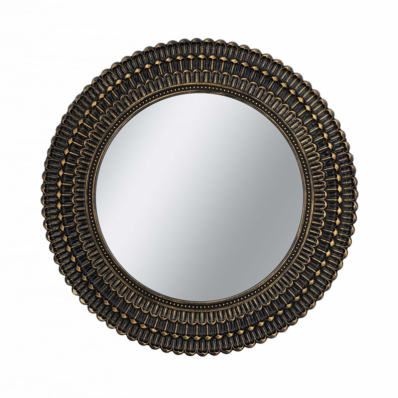 Miroir d'appoint rond et doré, 26,5 po x 26,5 po